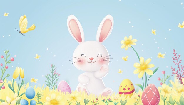 Fondo de Pascua con colores pastel de conejo