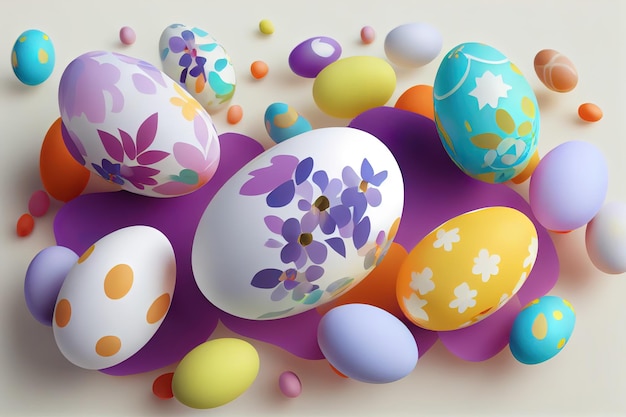 Fondo de pascua de geometría 3d con huevos. Para pancartas creativas.