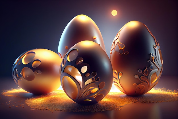 Fondo de pascua de geometría 3d con huevos. Para pancartas creativas.