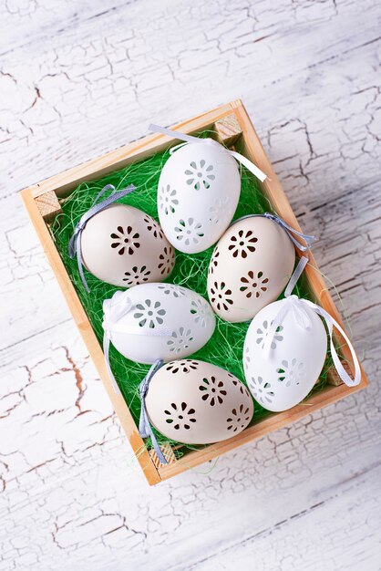 Fondo de Pascua con huevos decorativos