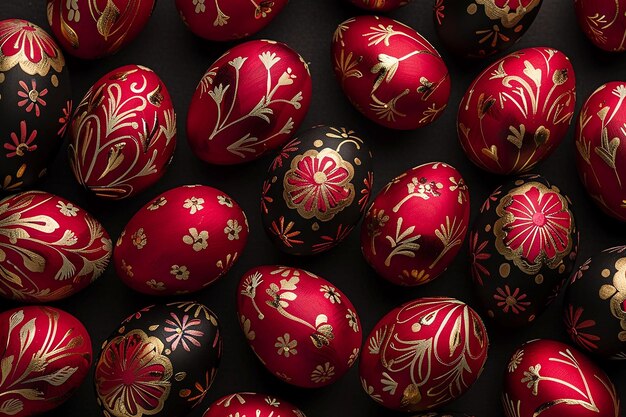 El fondo de Pascua de huevos pintados de colores