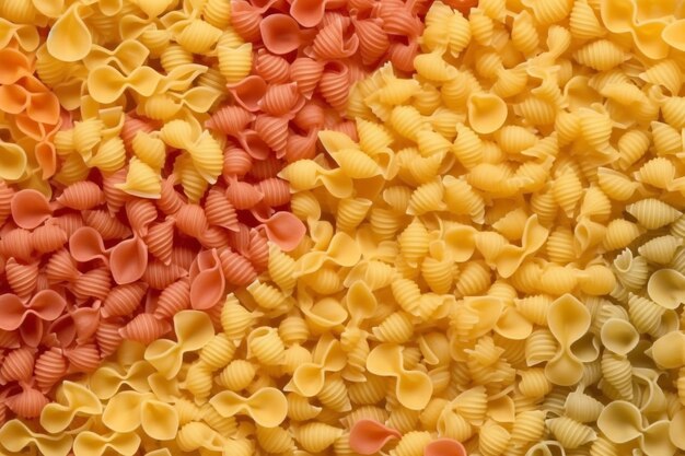 Foto fondo de pasta italiana seca de color