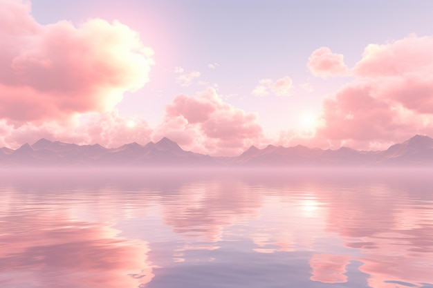 Fondo pastel con un cielo rosado estético