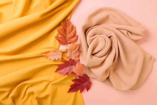 Fondo de pastel de concepto de otoño de moda colorida con espacio de copia AI generativo