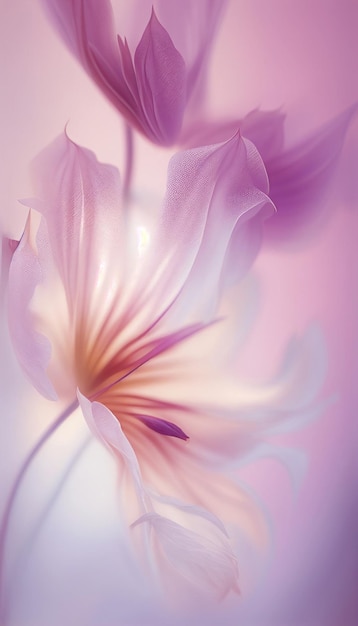 Fondo pastel floral suave de Generative AI