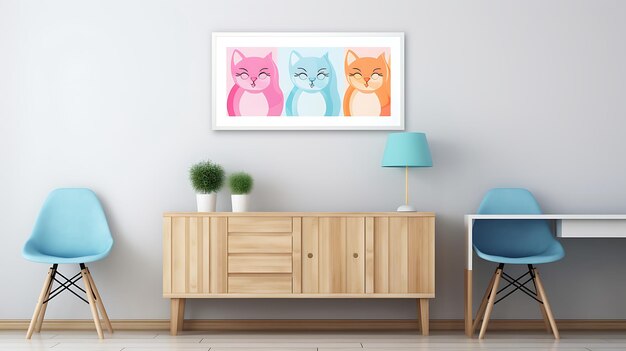 Foto el fondo pastel del gato kawaii es lindo.