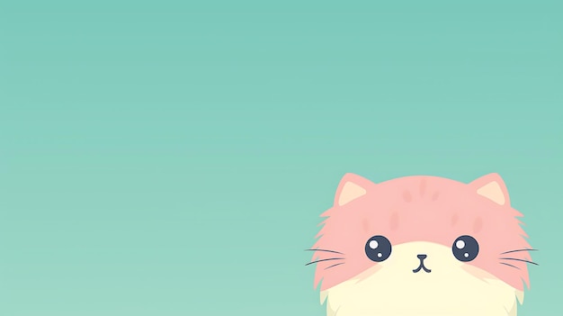 Foto el fondo pastel del gato kawaii es lindo.