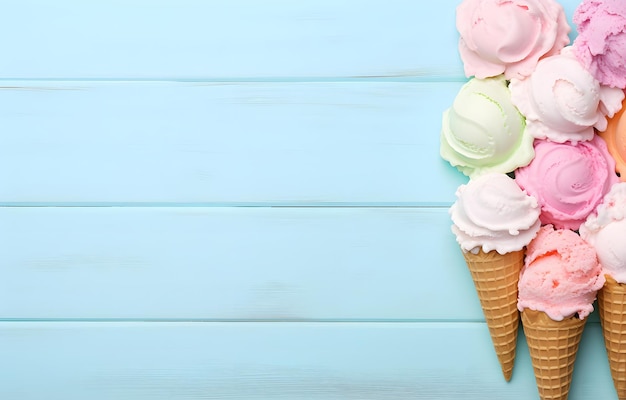 fondo pastel de publicidad de helados con espacio de copia