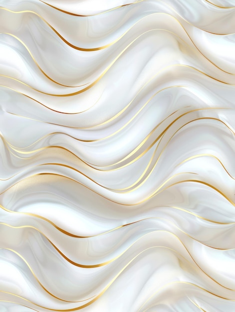 Fondo de patrón abstracto blanco y dorado ondulado sin costuras