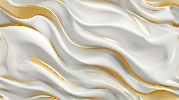 Fondo de patrón abstracto blanco y dorado ondulado sin costuras