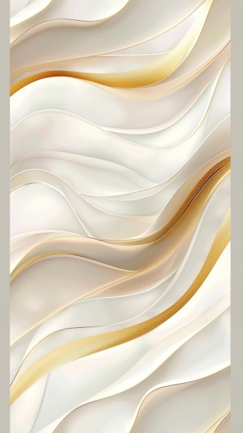 Fondo de patrón abstracto blanco y dorado ondulado sin costuras