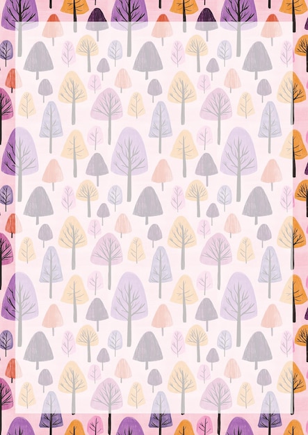 Fondo con patrón de árbol pastel