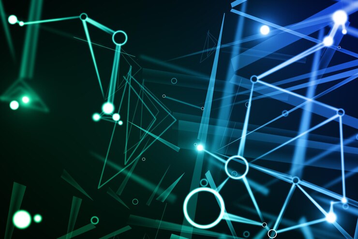 Foto fondo de patrón azul abstracto concepto de tecnología representación 3d