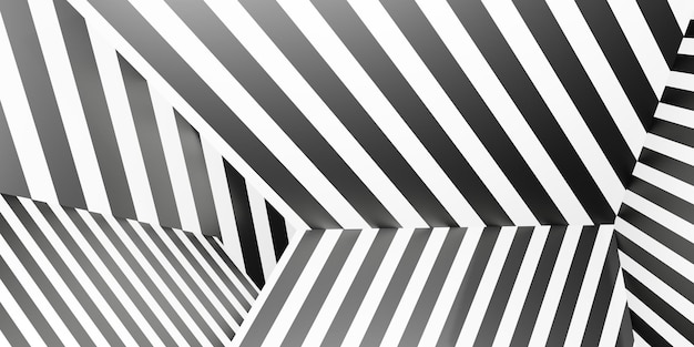 Fondo de patrón de cebra líneas paralelas fondo diagonal ilustración 3D en blanco y negro