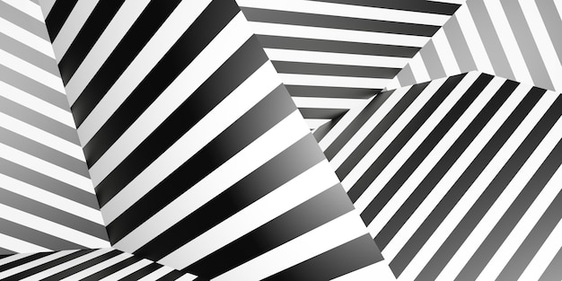 Fondo de patrón de cebra líneas paralelas fondo diagonal ilustración 3D en blanco y negro