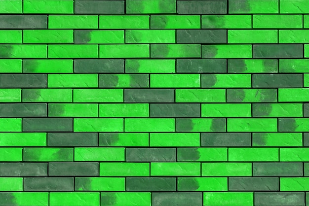 Fondo de patrón de construcción de pared de ladrillo verde vintage