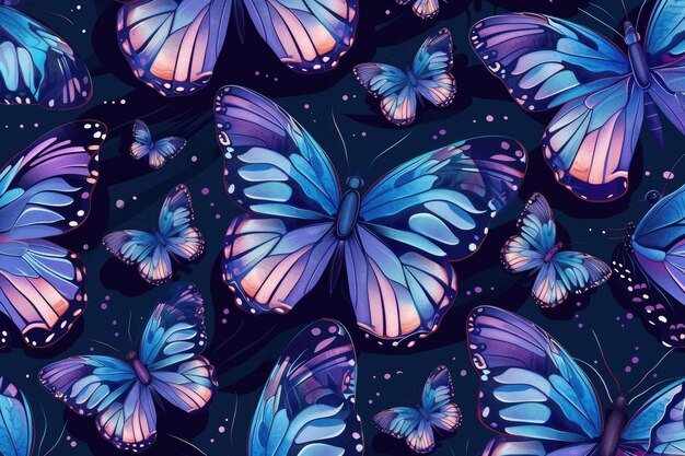 fondo con patrón sin costuras de mariposa