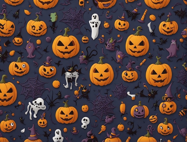 Fondo de patrón de dibujos animados de Halloween