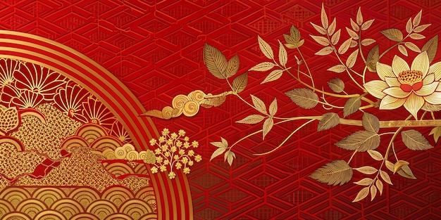 Fondo de patrón de estilo de lujo oriental japonés y chino