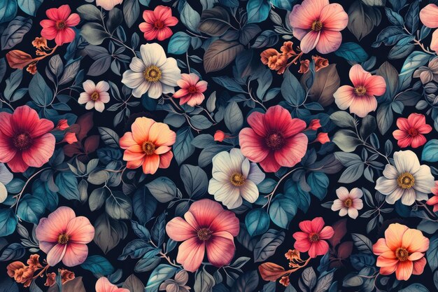 Foto fondo con patrón floral sin costuras