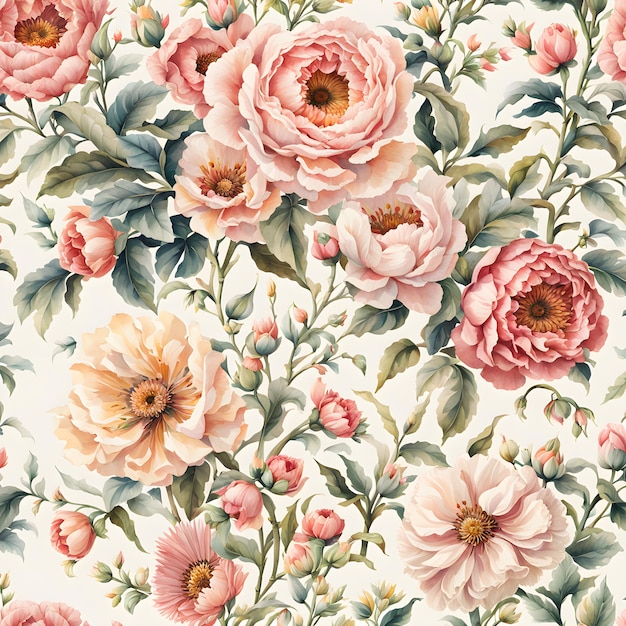 El fondo del patrón floral vintage en la era victoriana