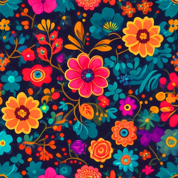 Fondo con patrón de flores