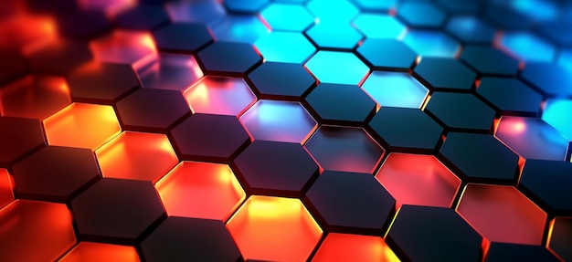 Fondo de patrón geométrico hexagonal con efecto luminoso