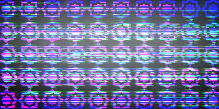 Foto fondo de patrón geométrico transparente con efecto glitch