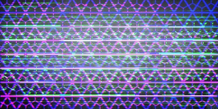 Foto fondo de patrón geométrico transparente con efecto glitch
