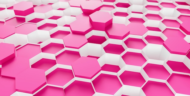 Fondo de patrón hexagonal de tecnología - Representación 3d - Ilustración