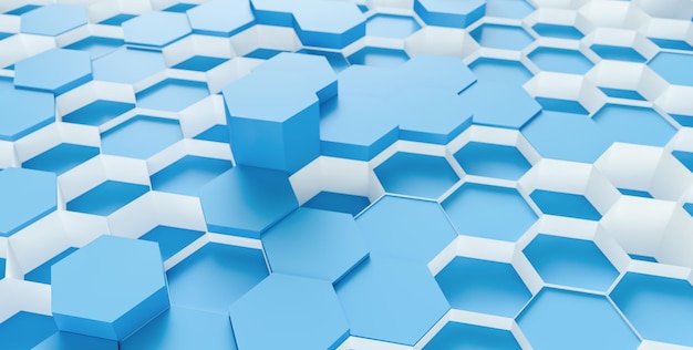 Fondo de patrón hexagonal de tecnología - Representación 3d - Ilustración