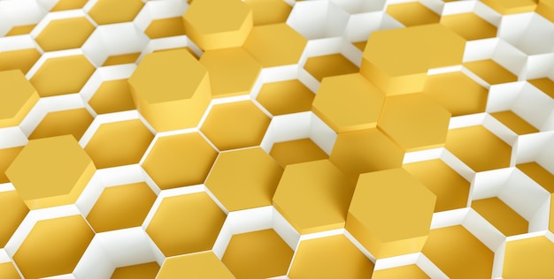 Fondo de patrón hexagonal de tecnología - Representación 3d - Ilustración