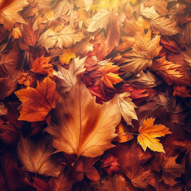 Un fondo de patrón de hojas de otoño sin costuras en estilo de pintura al óleo