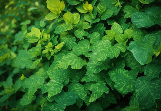 Fondo de patrón de hojas verdes Fondos de textura de follaje exuberante natural