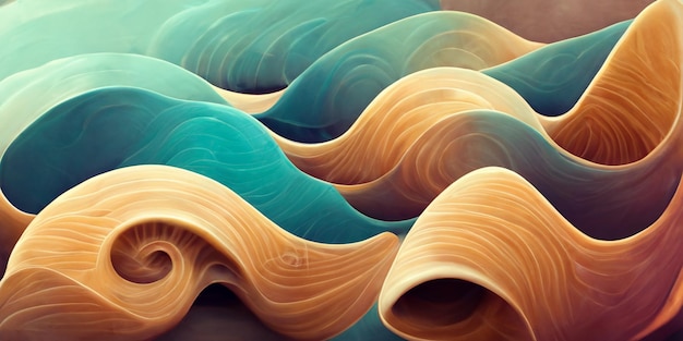 Fondo de patrón de onda abstracto 3d. Ilustración digital, textura.
