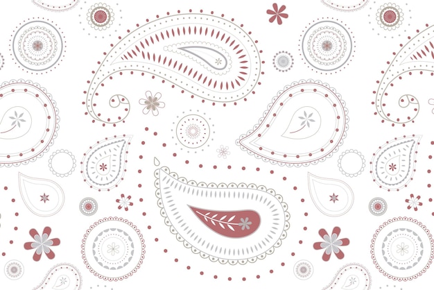 El fondo de patrón Paisley png de color gris transparente es una ilustración linda