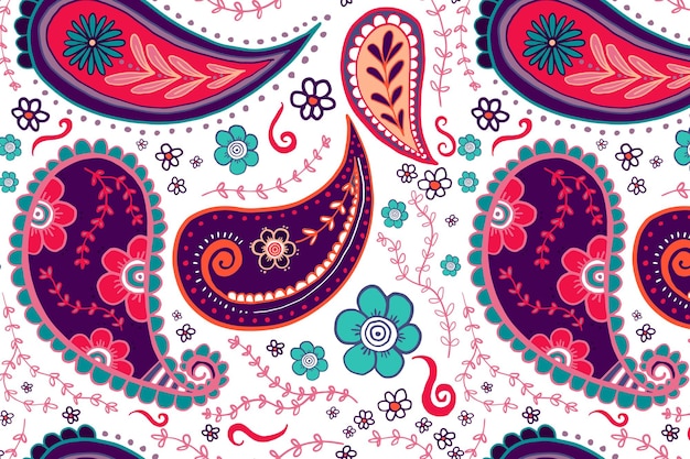 Fondo con patrón de paisley rosado png mandala indio ilustración colorida