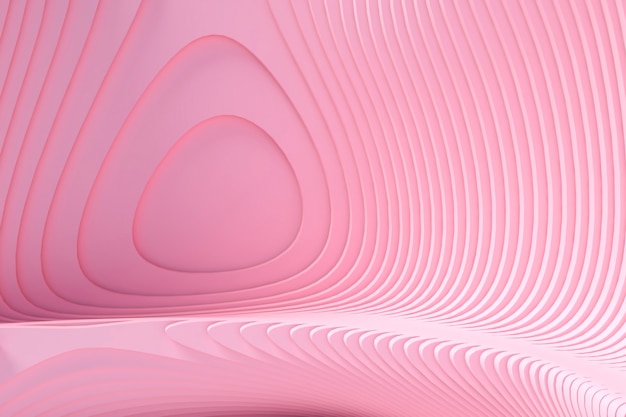 Fondo de patrón paramétrico 3d abstracto color rosa