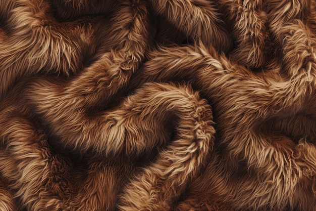 Fondo de patrón de piel de sherpa marrón con un acogedor y cálido cuadro