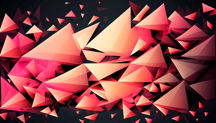 Foto fondo de patrón rojo de triángulo abstracto