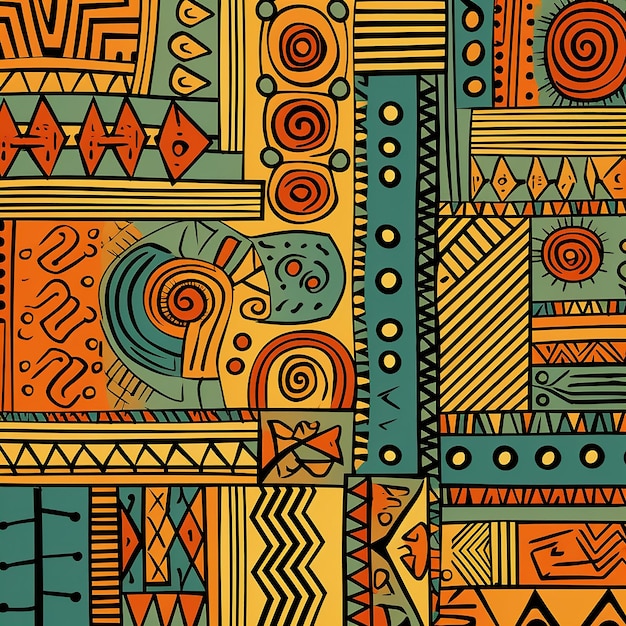 Foto fondo de patrones coloridos de estilo africano