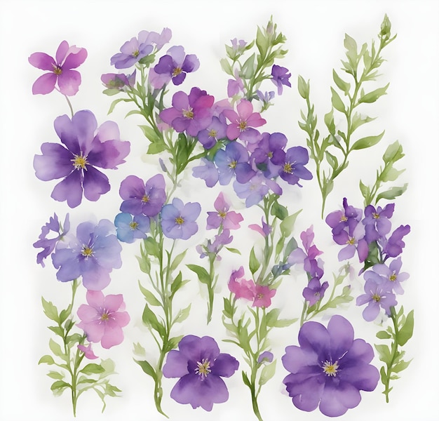 Fondo de patrones sin fisuras de flor violeta