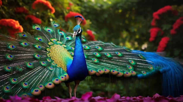 Foto fondo de pavo real de alta calidad