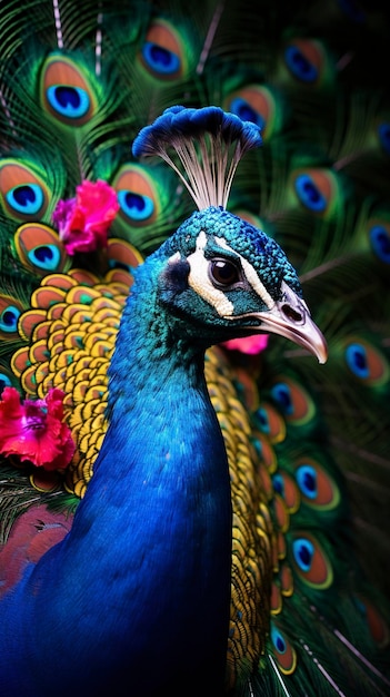 fondo de pavo real y espacio de copia