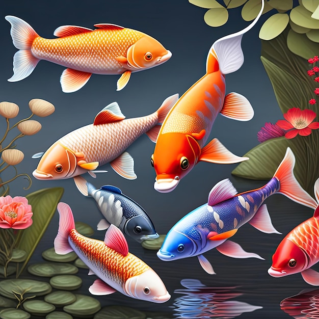 Fondo de peces koi