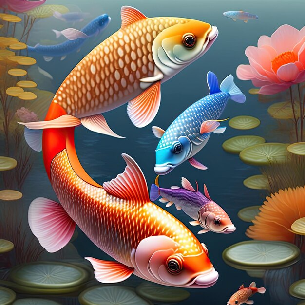 Fondo de peces koi