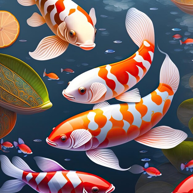 Fondo de peces koi