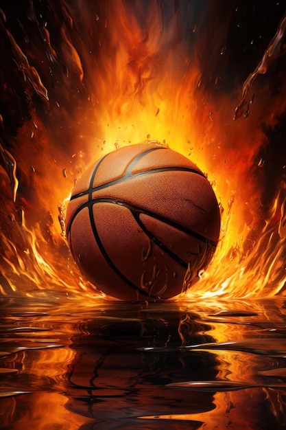 Foto fondo de pelota de baloncesto con luz