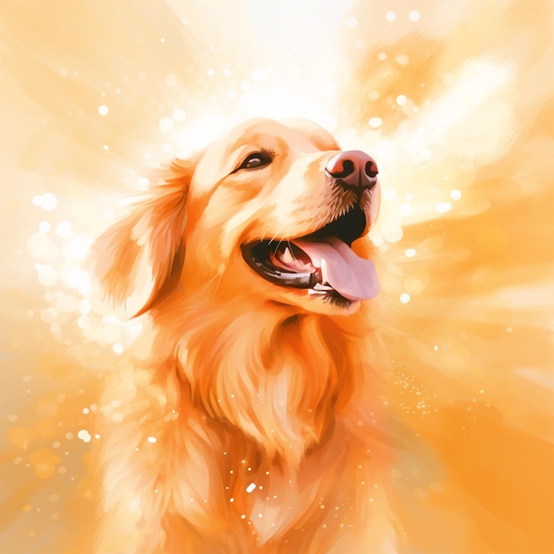 El fondo del perro Happy Golden Retriever