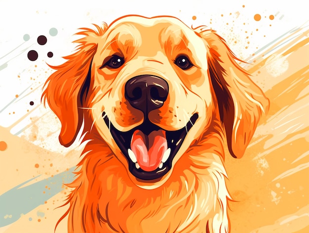 El fondo del perro Happy Golden Retriever